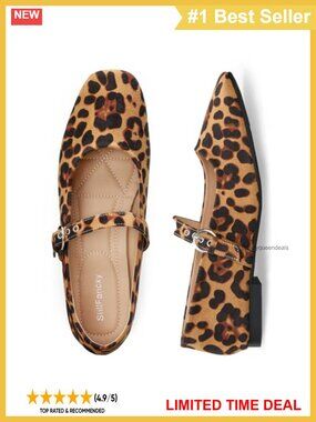 Mary Jane Flats Square Toe Buckle Strap Ballet Casual Shoes Women